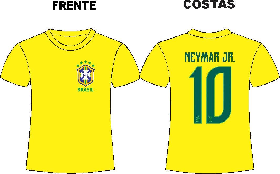 Camiseta personalizada do Brasil, frente e costas
